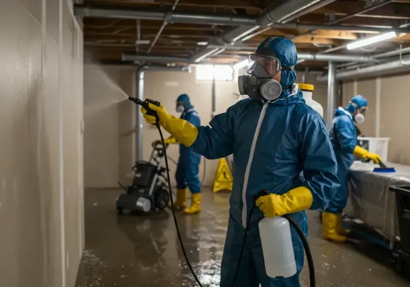 Basement Sanitization and Antimicrobial Treatment process in North Wilkesboro, NC