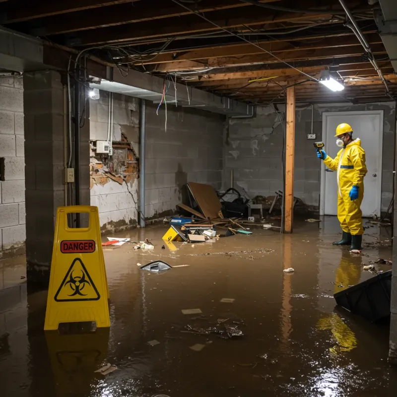 Flooded Basement Electrical Hazard in North Wilkesboro, NC Property